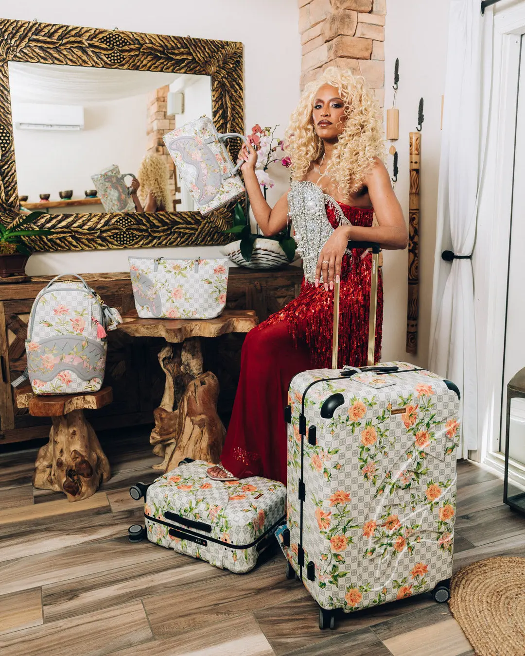 A.I. AFRICAN INTELLIGENCE ELEGANT ENERGY SHARKITECTURE CARRY-ON LUGGAGE - SANDFLOWER COLLAB - Image 10