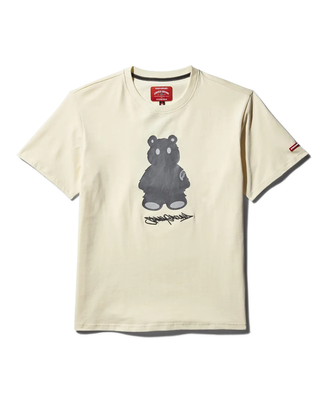 SHORT SLEEVE GRAPHIC MONEY BEAR T-SHIRT (APRICOT)