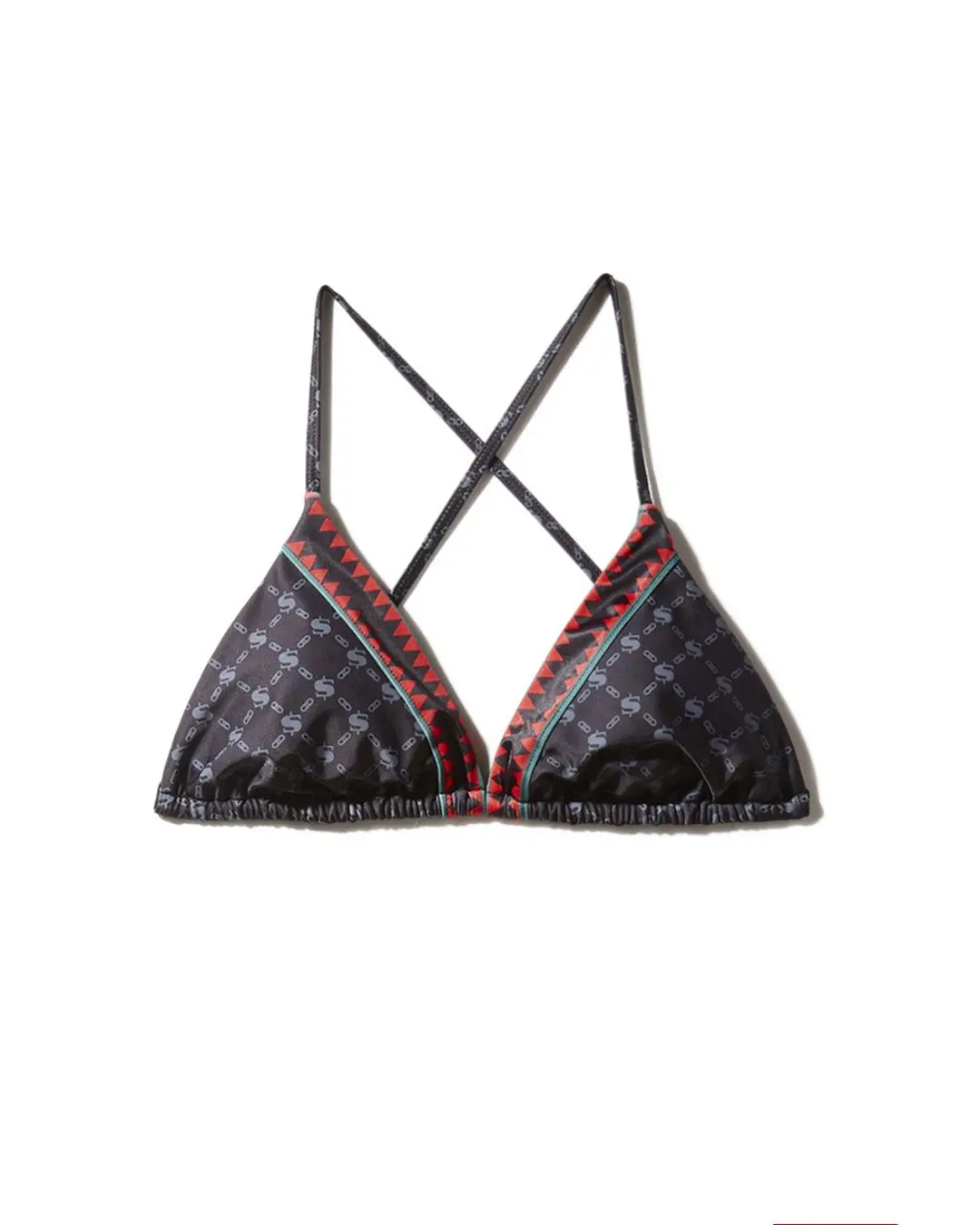 MIDNIGHT MONEY PATTERN BIKINI TOP